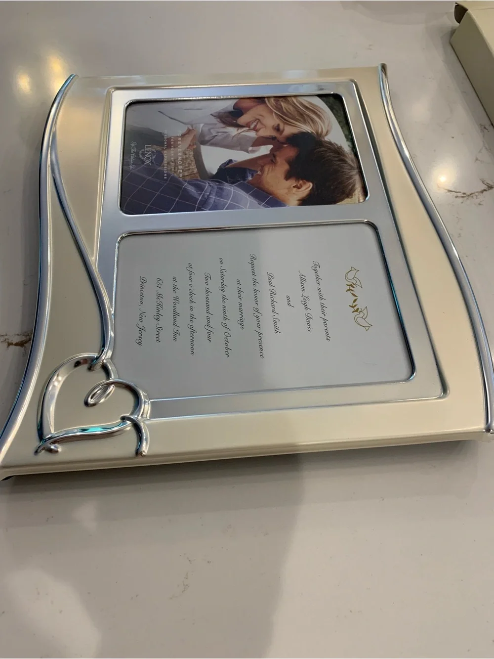 Lenox Forevermore Double Frame 5” x 7” Silver Plated Double Hearts NEW